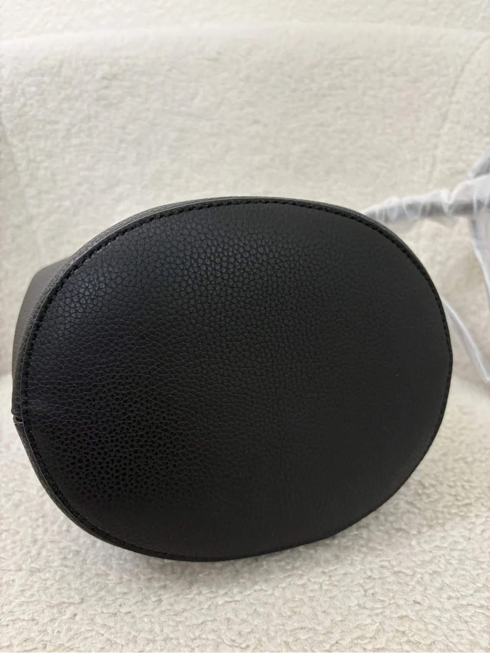 Burberry Black Leather Bucket Bag with Check Strap